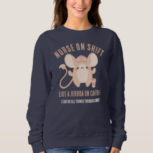 Camiseta ENFERMEIRA SOBRE SHIFT Jerboa Café Christian Sweat