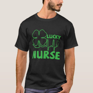 Camiseta Enfermeira Sortuda Quatro Folha Fecha A Esperança