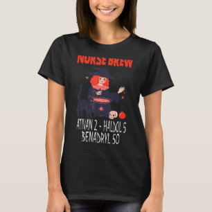 Camiseta Enfermeira Spooky Brew Ativan 2 Haldol 5 Benadryl