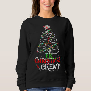 Camiseta Enfermeira Stethoscope Er Christmas Crew Tree Ligh