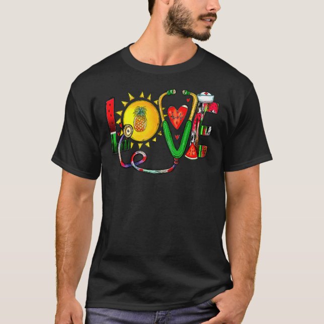 Camiseta Enfermeira Summer Vibes, Assistente Médico de Amor (Frente)