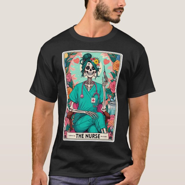 Camiseta Enfermeira Tarot Carteira Engraçada Enfermeira Ske (Frente)