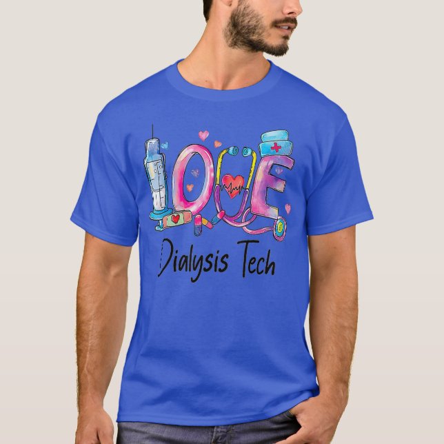 Camiseta Enfermeira Técnica de Diálise do Amor (Frente)