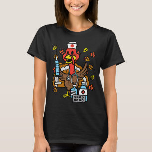 Camiseta Enfermeira Turquia Dia de Ação de Graças Outono Sc