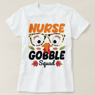 Camiseta Enfermeira Turquia Gobble Esquadrão Enfermando Sob