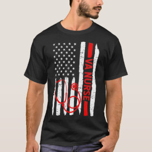 Camiseta Enfermeira VA Americana Stethoscope Legal Históri