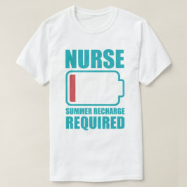 Camiseta Enfermeira Verão Recarga Necessária engraçado