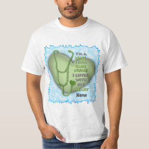 Camiseta Enfermeira Verde de Cuidados de Longo Prazo