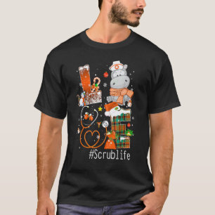 Camiseta Enfermeira Vida Amor Hipopótamo Jaleco Vida Natal