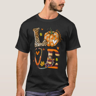Camiseta Enfermeira Vida Olá Outono Abóbora Enfermeira