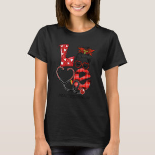 Camiseta Enfermeira Xadrez Leopard Amor Coração Mensageiro
