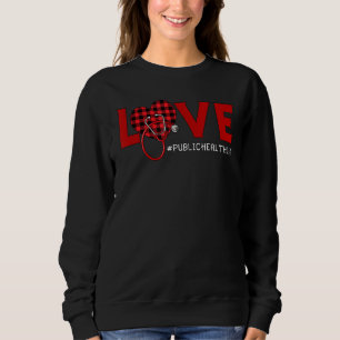 Camiseta Enfermeira Xadrez Red Love Heart Stethosco