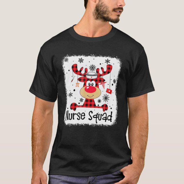 Camiseta Enfermeira Xadrez Vermelha Esquadrão Para Enfermei (Frente)