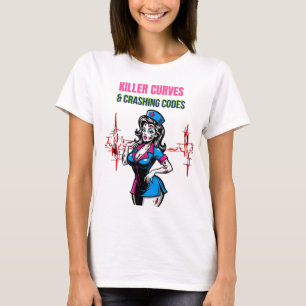 Camiseta Enfermeira Zombie Enfermeira "Curvas Assassinas",