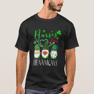 Camiseta Enfermeiras Adoram Shenanigans Engraçados Gnomos E