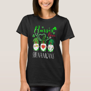 Camiseta Enfermeiras Adoram Shenanigans Engraçados Gnomos E
