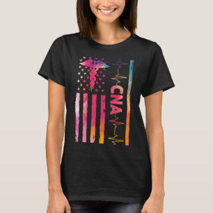 Camiseta Enfermeiras CNA US Flag CNA Certified Nury A