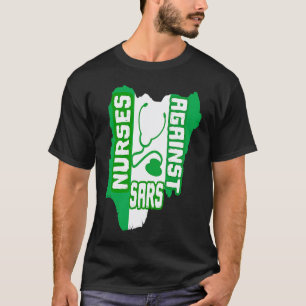 Camiseta Enfermeiras Contra SARS Bandeira Nigeriana FIM Rou