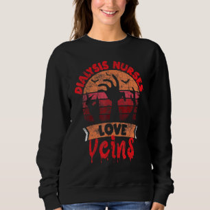 Camiseta Enfermeiras de diálise amam veias Halloween Nephro