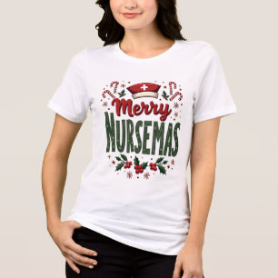 Camiseta Enfermeiras felizes Presente de Natal Cozy para En