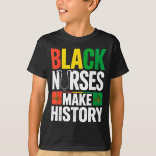 Camiseta Enfermeiras Negras Fazem História Citação de Orgul