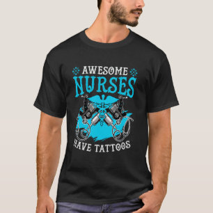 Camiseta Enfermeiras Têm Tatuagens Marcadas Mulheres Tatuad