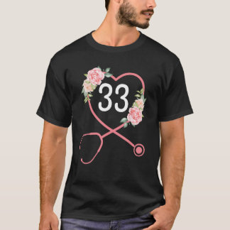 Camiseta Enfermeiro 33º Aniversário Stethoscope Fora 33 Yea