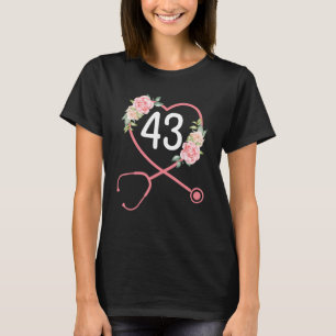 Camiseta Enfermeiro 43º Aniversário Stethoscope Fofo 43 Yea