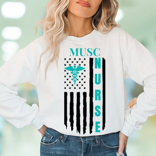 Camiseta Enfermeiro American Flag Name Caduceus (Criador carregado)