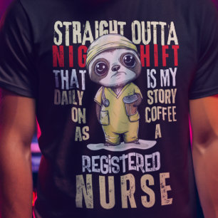Camiseta Enfermeiro Assistente Certificado do Turno Noturno