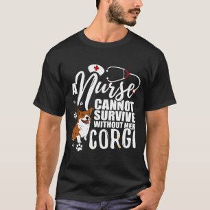 Camiseta Enfermeiro Cão Mãe Corgi Enfermando Para Mulheres