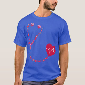 Camiseta Enfermeiro Cardíaco do Estetoscópio com Pão-de-Med