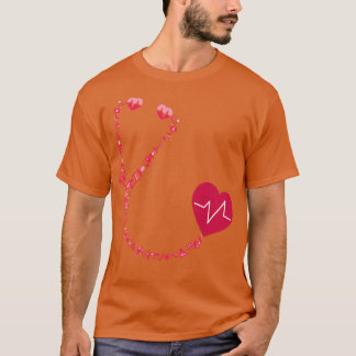 Camiseta Enfermeiro Cardíaco do Estetoscópio com Pão-de-Med