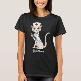 Camiseta Enfermeiro Cat - Enfermeira de Gatinho Branco