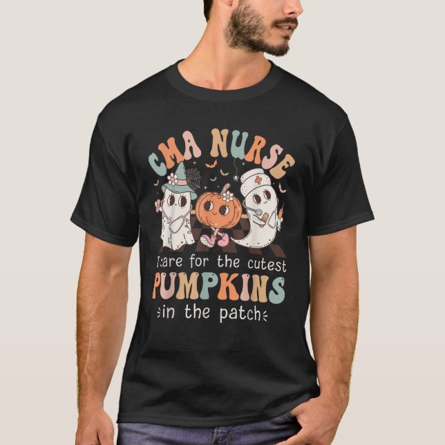 Camiseta Enfermeiro CMA Cutest Pumpkins Assistente Médico H (Frente)