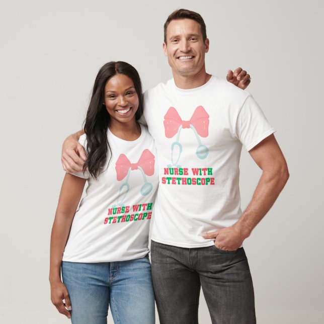 Camiseta Enfermeiro com Stetoscope (Unissex)