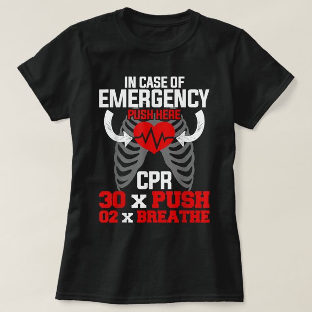 Camiseta Enfermeiro CPR Instrutor First Aid for Nurn Inst (Frente do Design)