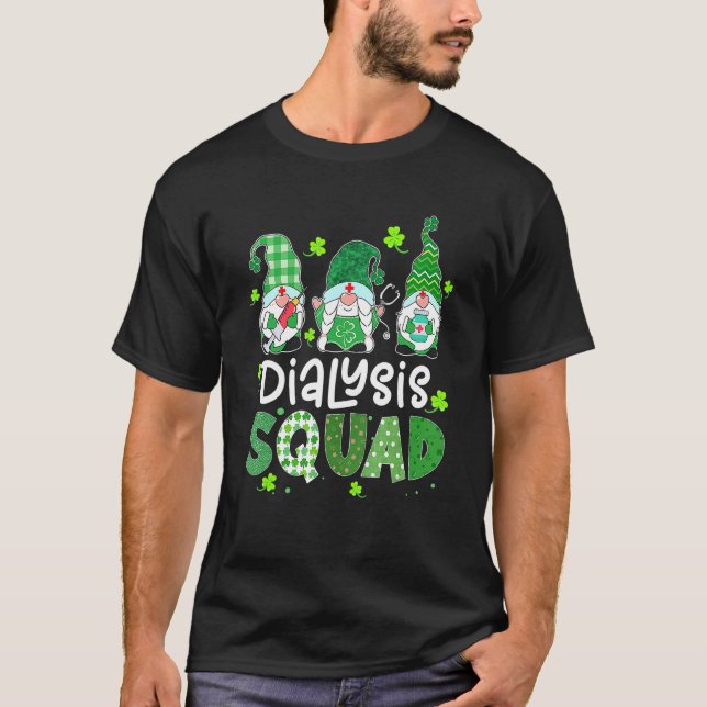 Camiseta Enfermeiro De Dia de São Patrício De Gnomias De Di (Frente)