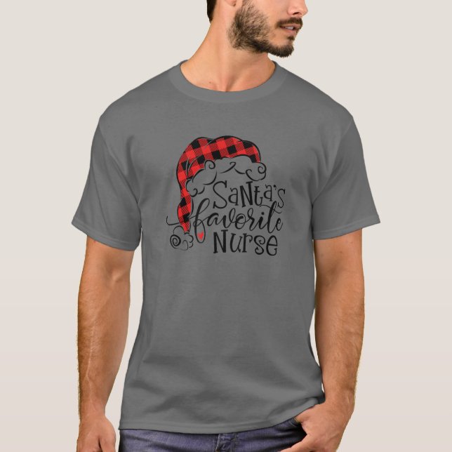 Camiseta Enfermeiro de Enfermeira Favorita em papais noeis  (Frente)