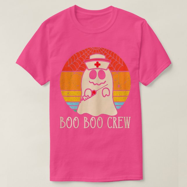 Camiseta Enfermeiro de Halloween Boo Crew, Enfermeira Hallo (Frente do Design)