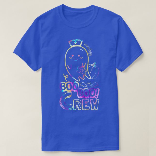Camiseta Enfermeiro de Halloween Boo Crew, Enfermeira Hallo (Frente do Design)