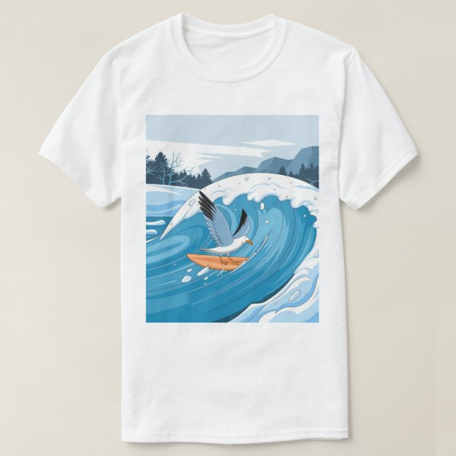 Camiseta Enfermeiro de inverno, surf de gaivota, gaivota T (Frente do Design)