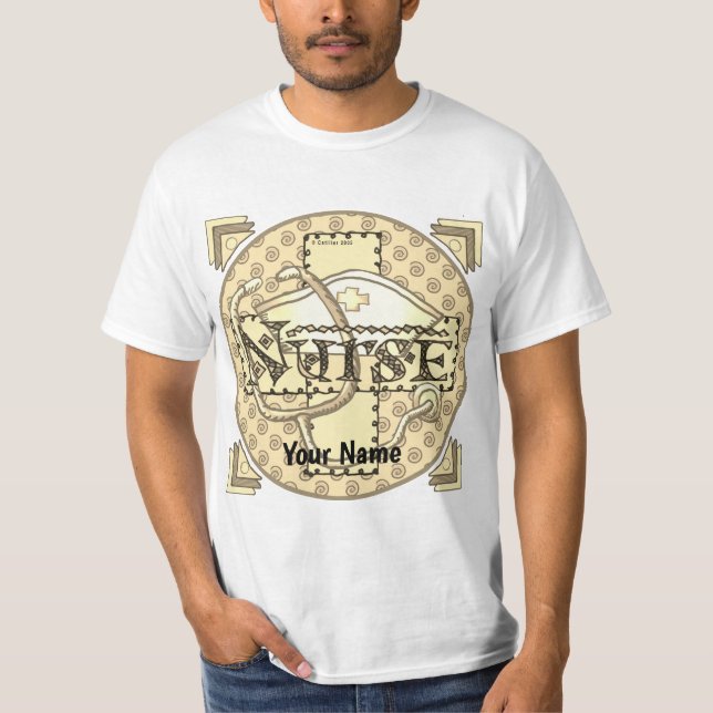 Camiseta Enfermeiro de letras retrô (Frente)