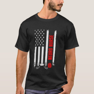 Camiseta Enfermeiro De Neurociência Eua Sinalizador Neuro E