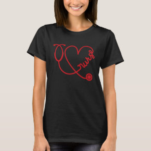 Camiseta Enfermeiro Dia de os namorados Amor Stethoscope En
