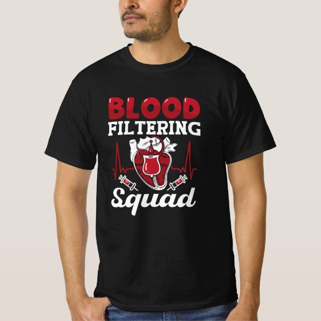 Camiseta Enfermeiro Diálise Filtragem Sanguínea Nefrologia (Frente)
