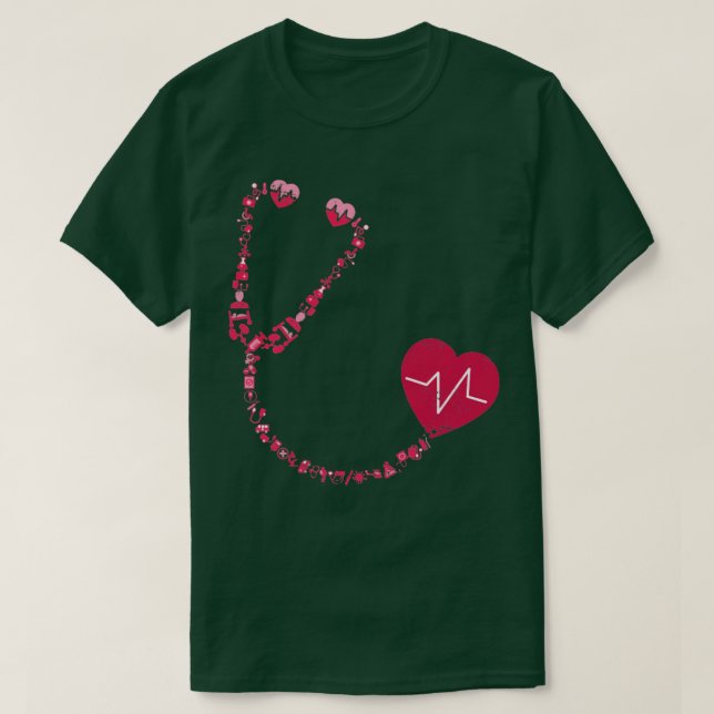 Camiseta Enfermeiro do estetoscópio (Frente do Design)