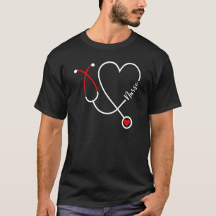 Camiseta Enfermeiro Enfermagem Escola Estetoscópio Cardíaco