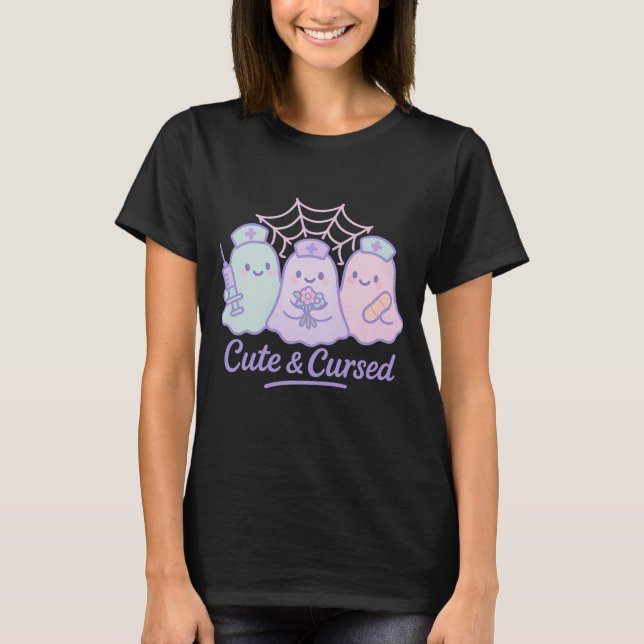 Camiseta Enfermeiro-fantasma do Queijo de Halloween (Frente)