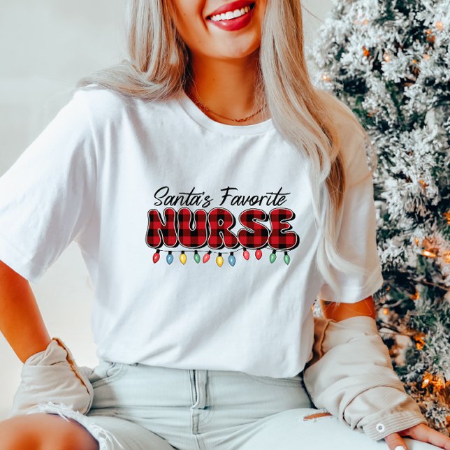 Camiseta Enfermeiro Favorito da Xadrez de papais noeis (Criador carregado)